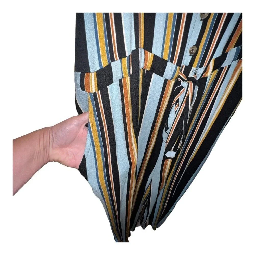 Xhilaration‎ Women's Pants & Jumpsuits Multicolor Striped Sleeveless V-Neck XXL
